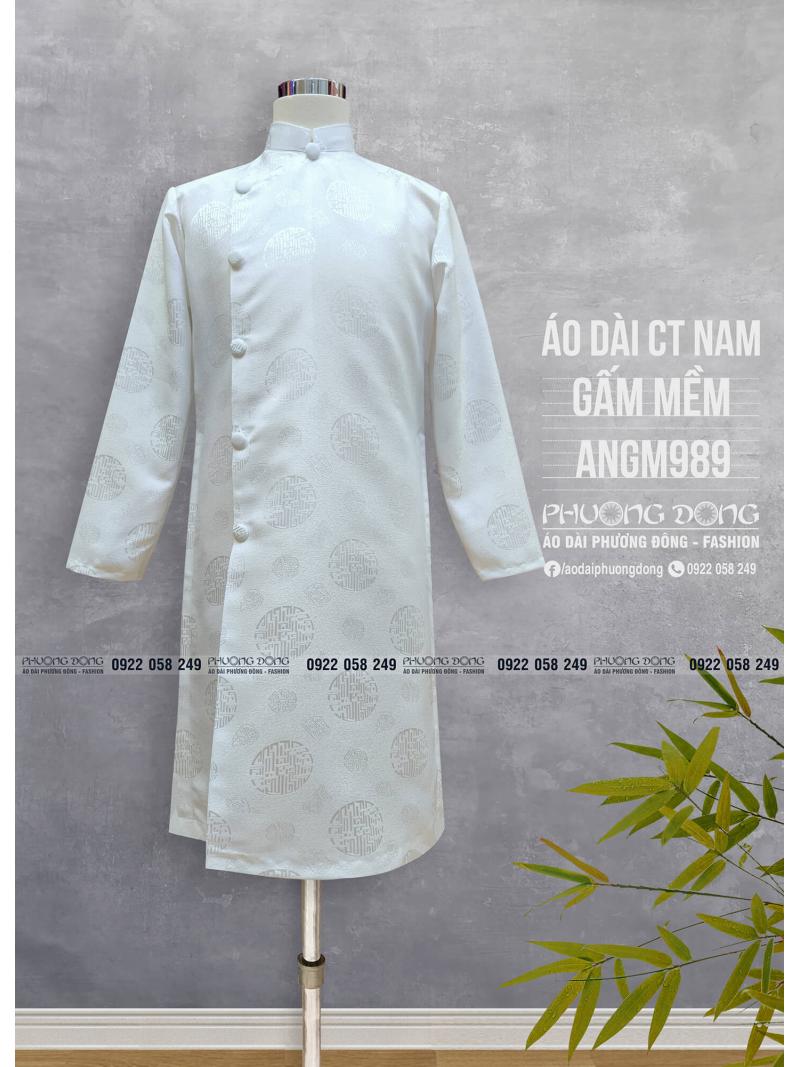 Áo Dài Cách Tân Nam Gấm ANGM989